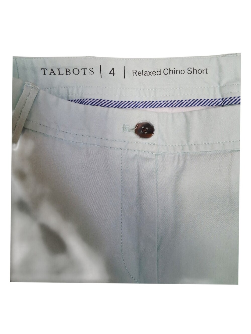 2 Pair Talbots Khaki & Mint Green Relaxed Chino shorts 6" Size 4 - Picture 7 of 7